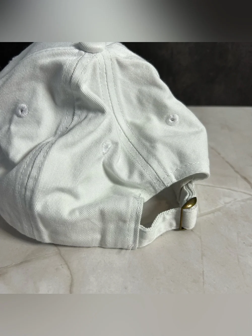 White 'Love' Baseball Cap with Rainbow Stitching